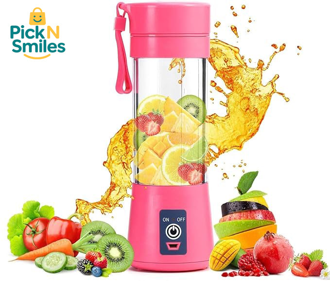 PickNSmailes 4 Blades Portable Rechargeable ™ USB Juicer Bottle Blender